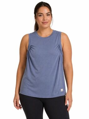 Viori energy top L blue sleeveless tank work out athletic soft moisture wicking